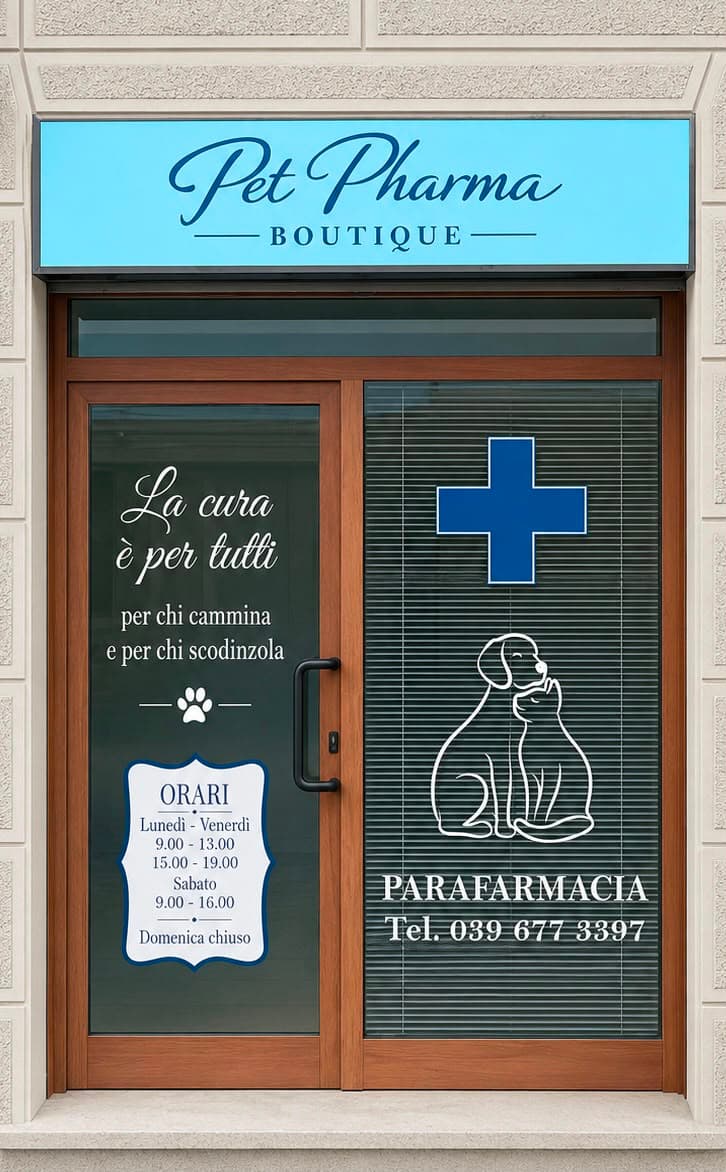 Ingresso della parafarmacia veterinaria Pet Pharma Boutique